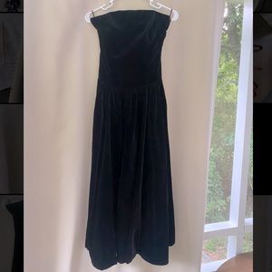 Black Velvet Strapless Laura Ashley Dress